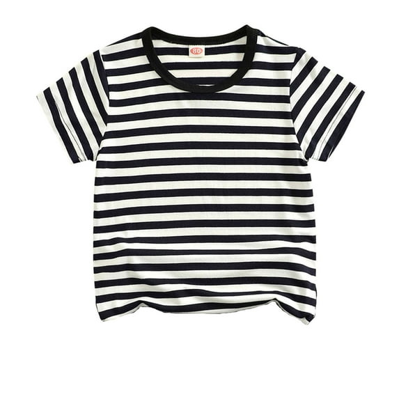 HXWCHs Boys school uniform shirt Boys Striped Short Sleeve T-Shirt and Shorts Set Casual Comfortable Kids Outfit Playwear toddler Clothing E 4-5 Years