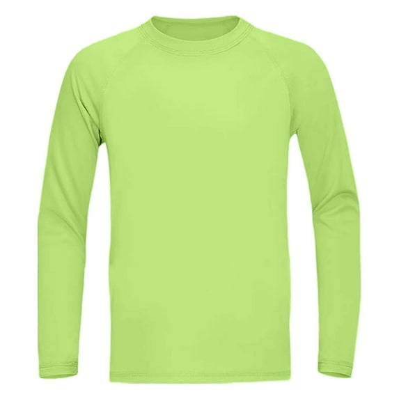 HXWCHs Boys terry cloth shirt Boys Long Sleeve tops Comfortable Breathable Linen Shirt Youth Sports Training top Active Workout Tee Comfortable Stretch Fabric Gym Baselayer Green 6-7 Years