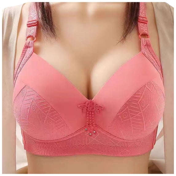 HXWCHs Bra for Womens Wireless Comfort Brassiere Bras Light Padded Size: 38 Pink