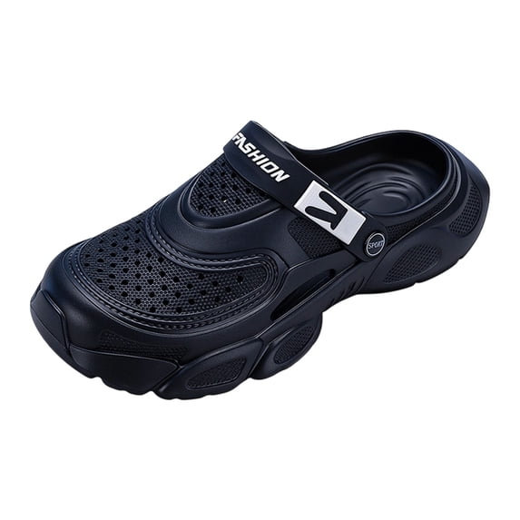 HXWCHs Clogs for Men on Rubber Clogs Summer Water Shoes Gardening Shoes Size: 9 Black