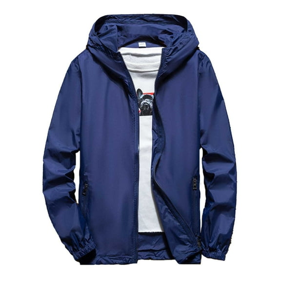 HXWCHs Couple’s Lightweight Skin Coat - Breathable Outdoor Windbreaker, UV Protection Unisex Blue M
