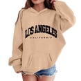 thumbnail image 1 of HXWCHs Cozy girls' hooded sweatshirts for shoppers Girls Long Sleeve Pullover Hoodie Sweatshirt top Casual Comfortable Wear for Daily Activities Khaki 4-5 Years, 1 of 5