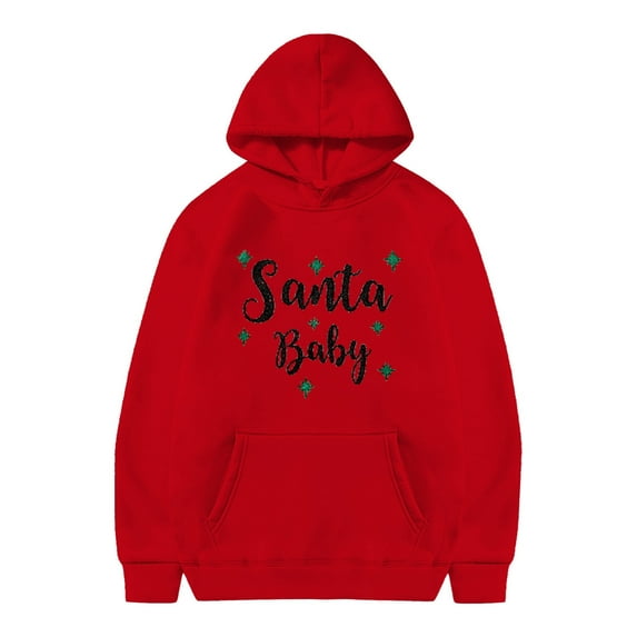 HXWCHs Cute girls' printed sweatshirts popular Girls Christmas Snowflake Hoodie Winter Warm Xmas Print Pullover Sweatshirt for Holiday Season Red 8-9 Years