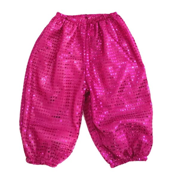 HXWCHs Elegant Court Style Sequined High Waist Straight Leg Party Shorts Night Out Glitter Pants 160 Hot Pink