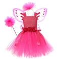 thumbnail image 1 of HXWCHs Elegant Fairy Set for Girls Tutu Dress with and Accessories Performance Outfit 4-5year Hot Pink, 1 of 2
