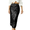 thumbnail image 1 of HXWCHs Elegant High Waist Bodycon Midi Skirt With Sequin Detail For Stylish Casual Party Wear And Versatile Daily Outings Or Special Events Black XL, 1 of 4