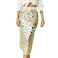 thumbnail image 1 of HXWCHs Elegant High Waist Bodycon Midi Skirt With Sequin Detail For Stylish Casual Party Wear And Versatile Daily Outings Or Special Events Gold S, 1 of 4