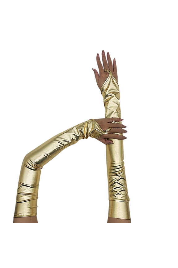 Elegant Satin Evening Gloves for Women formal Wedding and Attire One Size Gold