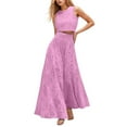 thumbnail image 1 of HXWCHs Elegant Sleeveless Long Skirt Suit with Intricate Lace Detailing for Casual Wear and Seasonal Versatility M Pink, 1 of 5