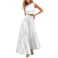 thumbnail image 1 of HXWCHs Elegant Sleeveless Long Skirt Suit with Intricate Lace Detailing for Casual Wear and Seasonal Versatility XL White, 1 of 5