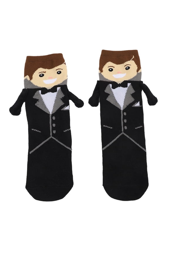 Elegant Wedding Anniversary Matching Socks for Couples with Heart Design for Valentine's Day Celebration One Size Black