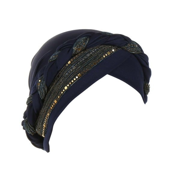 HXWCHs Ethnic Bohemian Floral Pleated Turban Headwrap Cover Hat for Women Stylish Hair Accessory A One Size