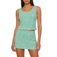 thumbnail image 1 of HXWCHs Fashion Sequin Sleeveless Slim Fit Vest and Pencil Skirt Evening Party Dress Suit for WomenM Green, 1 of 4