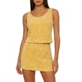 thumbnail image 1 of HXWCHs Fashion Sequin Sleeveless Slim Fit Vest and Pencil Skirt Evening Party Dress Suit for WomenM Yellow, 1 of 8