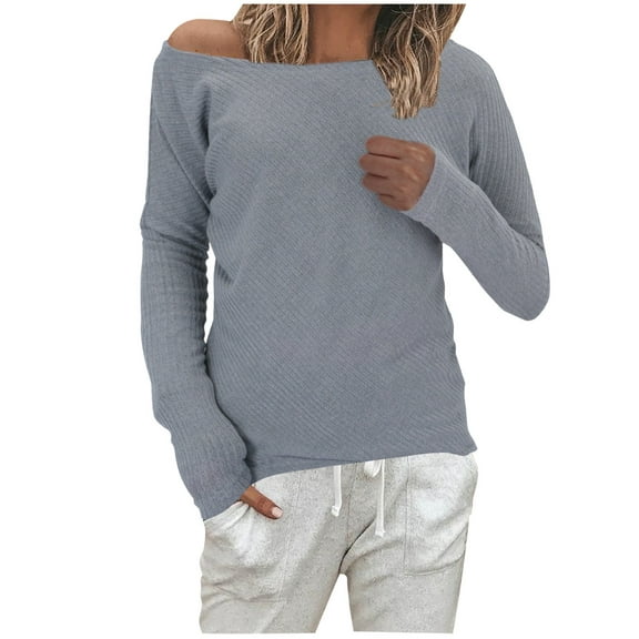 HXWCHs Fashionable Longline Sleeve Threaded Detail Casual Blouse for Women XL Grey