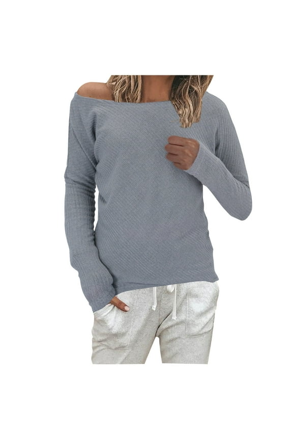 Fashionable Longline Sleeve Threaded Detail Casual Blouse for Women XL Grey
