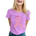 thumbnail image 1 of HXWCHs Fitted Women's V Neck Soft Basic Tee for Everyday Wear with Cancer Awareness Ribbon Print Casual Comfortable Short Sleeve top XXL Purple, 1 of 4