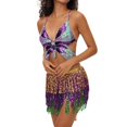 thumbnail image 1 of HXWCHs Fringe Sequin Two Piece Skirt Set with Elegant top and Mini Skirt for Partywear and Event Styling One Size Dark Purple, 1 of 2