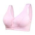 thumbnail image 1 of HXWCHs Front Closure Bras for Women No Underwire Comfortable Full Coverage Front Closure Bralettes Wireless Wirefree Everyday Bras Size: 42 Pink, 1 of 3