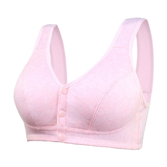 HXWCHs Front Closure Bras for Women No Underwire Comfortable Full Coverage Front Closure Bralettes Wireless Wirefree Everyday Bras Size: 42 Pink