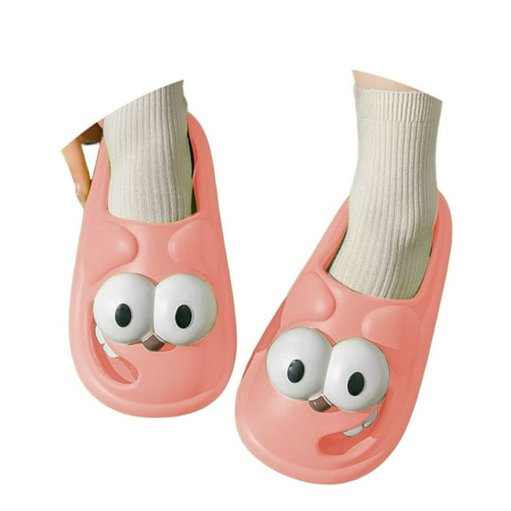 HXWCHs Funny Big Eye Platform Slippers Indoor Outdoor Closed toe Slide Sandals for Women Comfortable Shoes 5-6 Pink