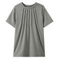 thumbnail image 1 of HXWCHs Girl's breathable quick - dry t - shirt Girls Fashion tops Pleated Tees Summer Short Sleeve Shirts for Kids Youth 5 14 Years Gray 7-8 Years, 1 of 8