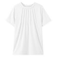 thumbnail image 1 of HXWCHs Girl's breathable quick - dry t - shirt Girls Summer Fashion tops Pleated Tees Short Sleeve Shirts for Kids Youth 5 14 Years White 5-6 Years, 1 of 8