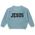 thumbnail image 1 of HXWCHs Girls' Button Cardigan Crochet Soft Warm Winter Sweater 5-6 Years Light Blue, 1 of 3
