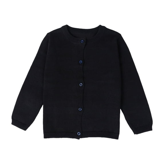 HXWCHs Girls' Crochet Sweater Soft Knit Round Neck Winter Outfit 12M Black