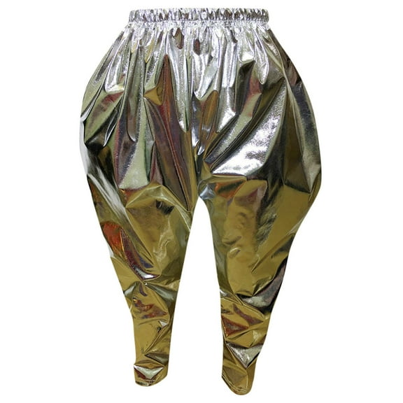 HXWCHs Girls Dance Pants Metallic Harem Loose Fit Hop Street Wear Modern Kids Performance Comfortable Stretchy Active Silver 5-6 Years