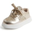 thumbnail image 1 of HXWCHs Girls' Everyday Sneakers Lightweight Cushioned Casual Shoes with Flexible Sole for Kids5.5-6 Years Gold, 1 of 6