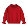 thumbnail image 1 of HXWCHs Girls' Floral Knit Sweater Crewneck Soft Fall Daily Wear Top 7-8 Years Red, 1 of 5