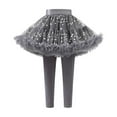 thumbnail image 1 of HXWCHs Girls Footless Leggings with Tutu Ruffle Skirt Stretchy Soft Comfortable Playwear Active Pantskirt for Toddler Kids Gray 12-18 Months, 1 of 2