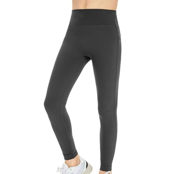 HXWCHs Girls High Waist Lined Leggings Warm Winter Athletic Yoga Pants for Youth with Hidden Pocket Comfortable Stretchy Soft Fabric Gray 11-12
