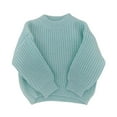 thumbnail image 1 of HXWCHs Girls Knit Pullover top Soft Winter Warm Casual Comfortable Round Neck Cute toddler Cozy Outfit Clothing 0-6 Months Blue, 1 of 4