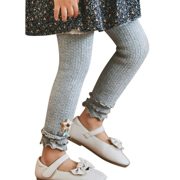 HXWCHs Girls Leggings Stretchy Knitted Pantyhose Toddler Kids Baby Basic Pants For Spring Autumn Comfortable Soft Stockings Gray 2-4 Years