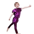 thumbnail image 1 of HXWCHs Girls Metallic Mystique Leggings Neon Glitter Sequin Pants Tights Outfit Stylish Comfortable Playwear Purple 4-5 Years, 1 of 3