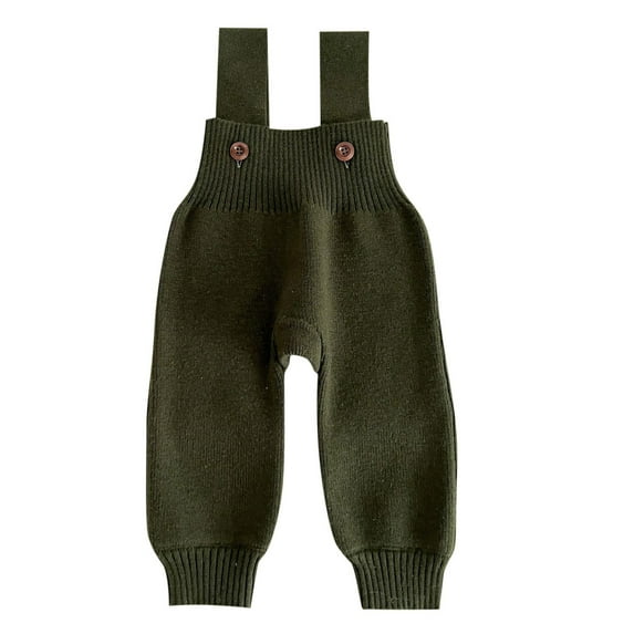 HXWCHs Girls Pants Baby Knit Jumpsuit Overalls Suspender Sweater Romper Fall Winter Outfits Soft Comfortable Toddler Clothing Green 12-18 Months