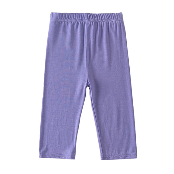 HXWCHs Girls Printed Pants Athletic Capri Leggings for Kids Running Workout and Play Cropped Tights Pants 6-7 Years Purple