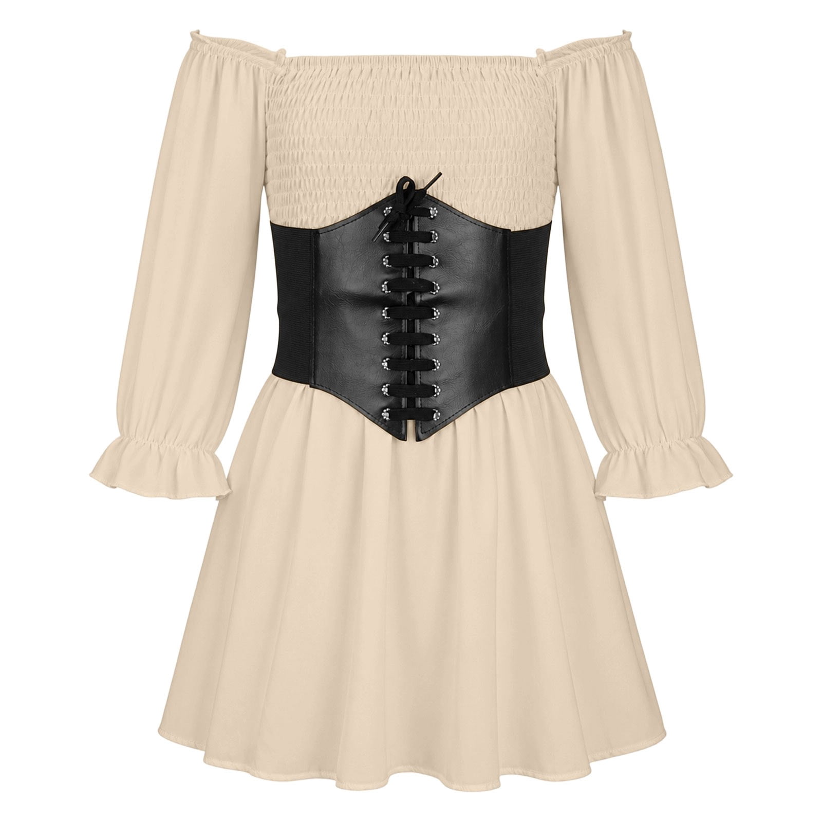 Yellow Renaissance Dresses HXWCHs Girls Renaissance Dress Medieval, Off Shoulder Peasant Dress for ...