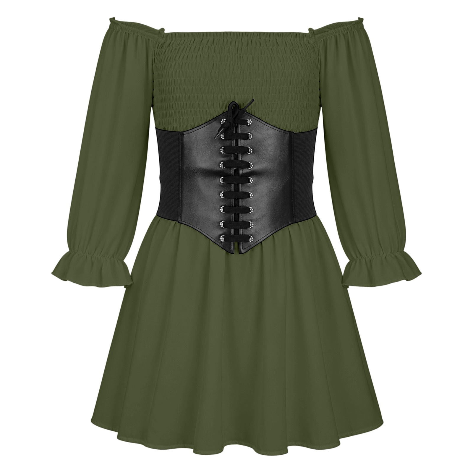 Yellow Renaissance Dresses HXWCHs Girls Renaissance Dress Medieval, Off Shoulder Peasant Dress for ...