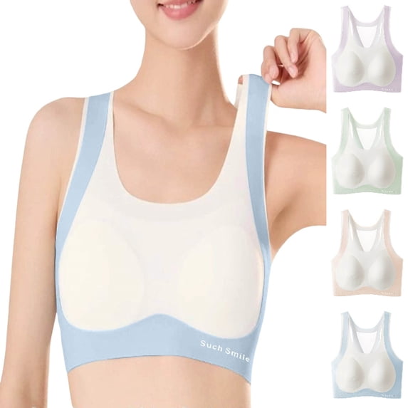 HXWCHs Girls Seamless Comfort Bras Breathable Soft Everyday Wear Solid Color No Padding Support Cami Bralette Size: 12-15 Years Blue