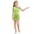 thumbnail image 1 of HXWCHs Girls Sparkly Sequin Print Dress Asymmetric Hem Round Neck Sleeveless Party Wear formal Occasion 11-12Years Green, 1 of 4