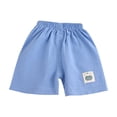 thumbnail image 1 of HXWCHs Girls Summer Shorts Elastic Waist Comfortable Breathable Toddler Play Shorts For 1-6 Years Kids Casual Beach Daily Wear Blue 18-24 Months, 1 of 3