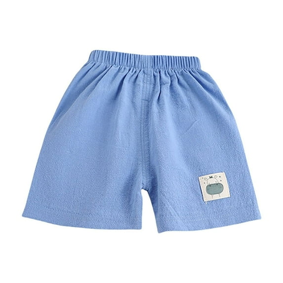 HXWCHs Girls Summer Shorts Elastic Waist Comfortable Breathable Toddler Play Shorts For 1-6 Years Kids Casual Beach Daily Wear Blue 18-24 Months