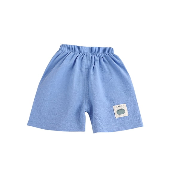 HXWCHs Girls Loose Fit Summer Elastic Waist Casual Play Shorts for toddlers Comfortable Breathable Kids Beach Daily Wear 18-24 Months Blue