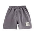 thumbnail image 1 of HXWCHs Girls Thermal Pants Summer Elastic Waist Casual Play Shorts for toddlers Comfortable Breathable Kids Beach Daily Wear 12-18 Months Grey, 1 of 3