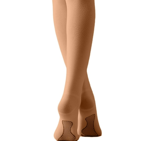 HXWCHs Girls' Thin Solid Color Ballet Tights with Non- Sole Beige 9-12 Years