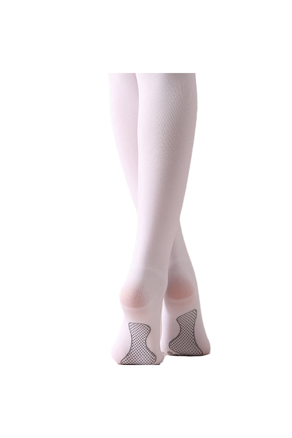 Girls' Thin Solid Color Ballet Tights with Non- Sole Pink 7-9 Years
