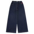 thumbnail image 1 of HXWCHs Girls Tie Dye Pants Straight Leg Denim Trousers Loose Fit Wide Leg Casual Comfortable Stylish Jeans for Everyday Wear 4-5 Years Navy, 1 of 7
